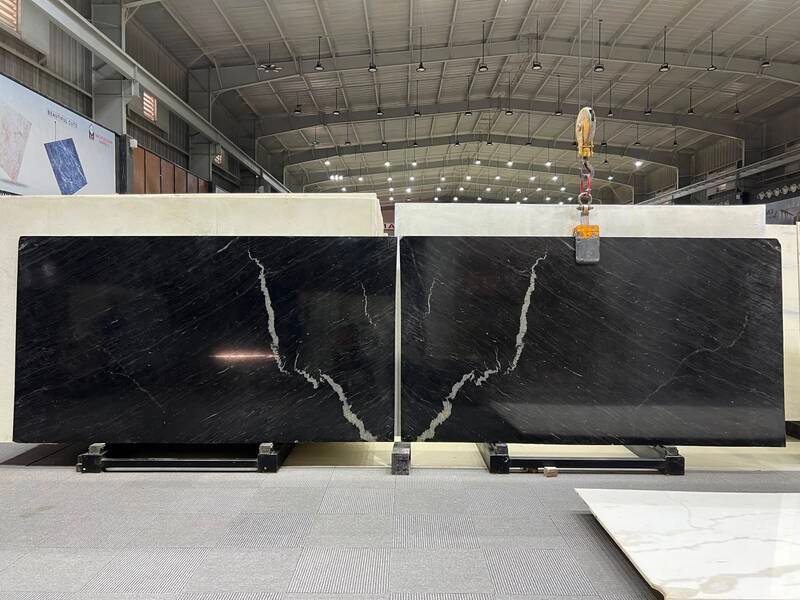 scorpion black granite bookmatch polished slab