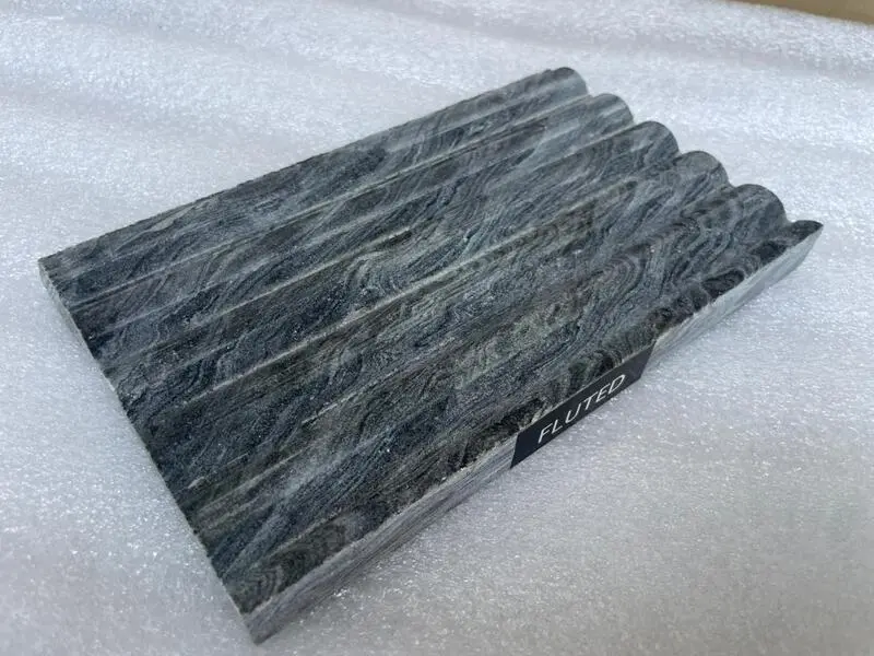 scorpion black granite fluted tile