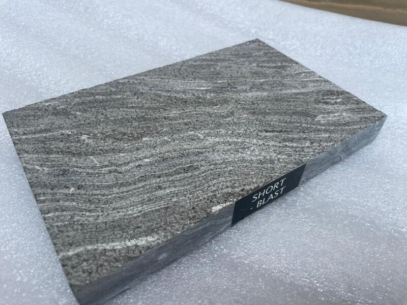 scorpion black granite shot blast finish slab