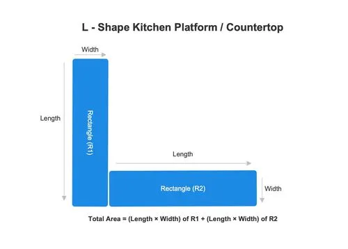 L Shape Kitchen Countertop or Platform