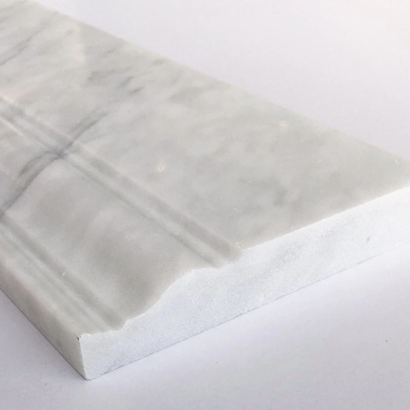 Flat marble tile skirting