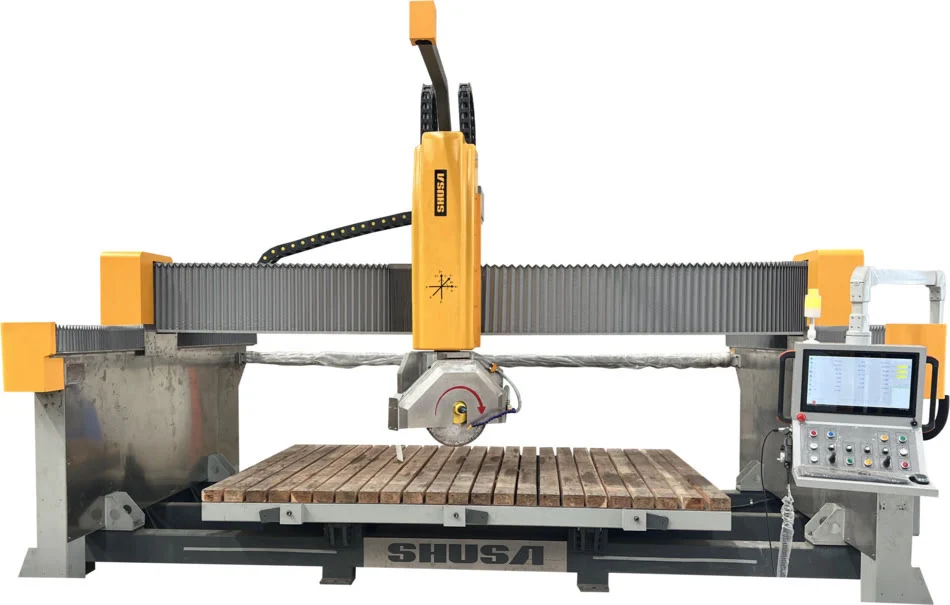 Scie à pont CNC industrielle 5 axes utilisée pour le traitement et la préfabrication du granit en usine