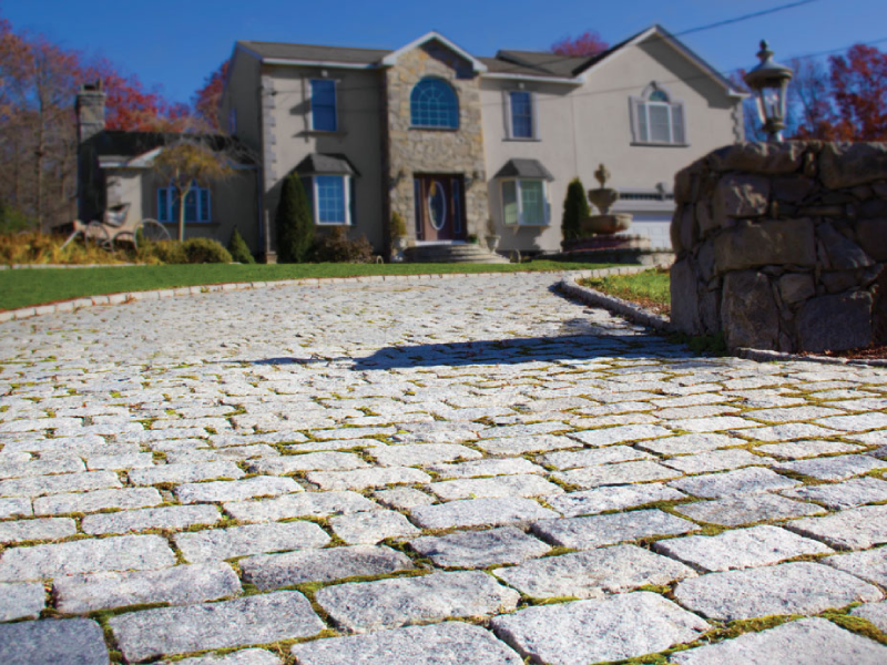 Split Face white Granite Cobblestone