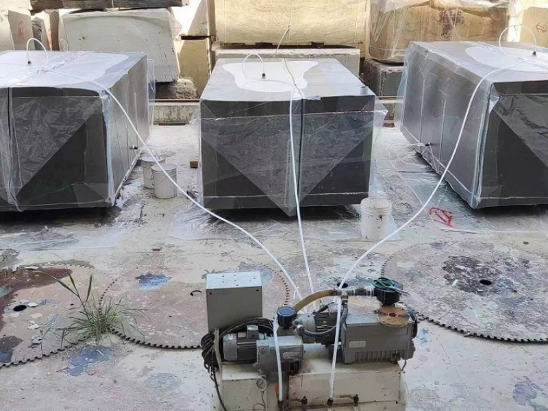 Natural Stone Block Reinforcement Through Block Vacuuming Technique