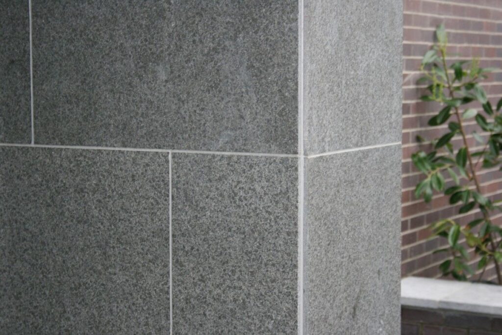 Black granite exterior wall cladding